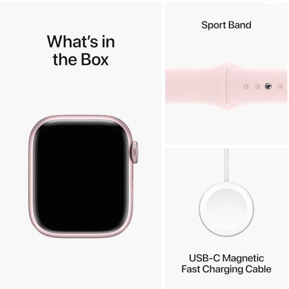 NEW IN BOX Apple Watch Series 9 41mm Pink Aluminum Case Light Pink Sp Band M/L - Picture 5 of 5